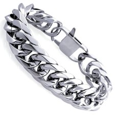 Mens Cuban Bracelet 12MM Solid