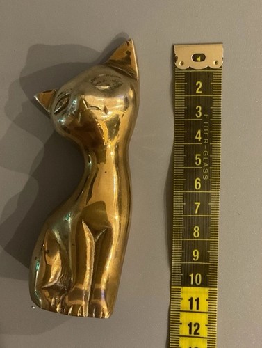 Vintage solid brass cat - cat, statue