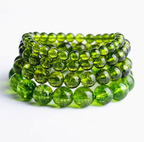 Natural peridot crystal beaded - natural,