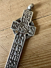 Vintage Scottish Celtic Cross Iona Alexander Ritchie Sterling Silver Pendant
