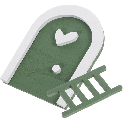 Wooden fairy door green - wooden,