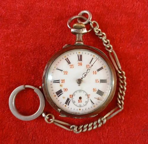 Antique silver pocket watch - silver,