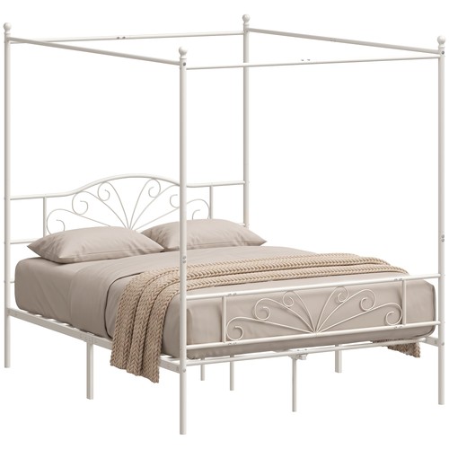 Homcom canopy bed frame - frame, double