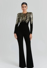 REDUCED - Nadine Merabi black Katarina jumpsuit size S (8)