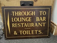 Vintage Pub Sign Original Collectible Wooden Not Enamel 1960s advertisement  