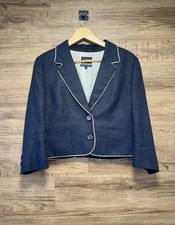 Hobbs  Navy Blue Linen Blazer