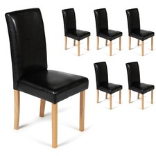6 Black Dining Chairs Faux