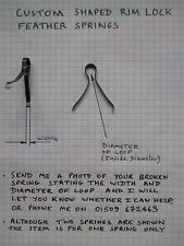  Crook shaped mortice Rim Door lock handle feather spring, 5 widths available 