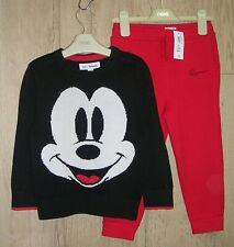River Island Boys New Red Joggers GAP Mickey Mouse Jumper Outfit Age 2-3 98cm