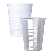 White & Clear Plastic Vending Cups Reusable / Disposable Drinking Cups 7oz