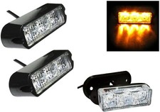 2x 12V 24V 3 LED Orange Amber