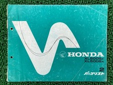 Honda XL500S Parts List 2nd