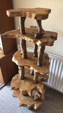 Tree Root Wood Stand Plant Display Rustic Handmade Gnarly Burl Wood 1.5m 5 Tier 