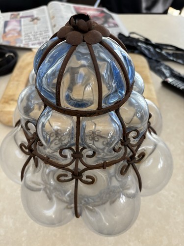 Vintage glass light fitting - glass,