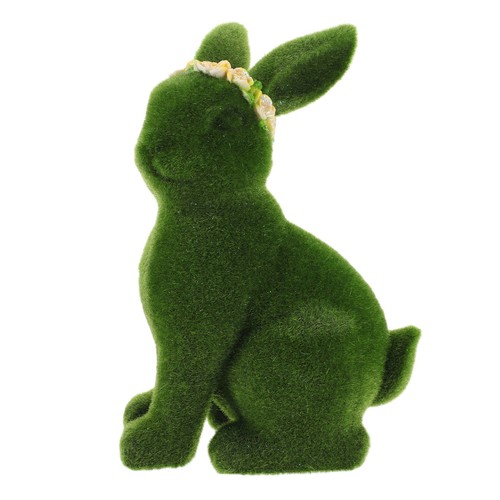 Flocked bunny figurines rabbit - flocked,