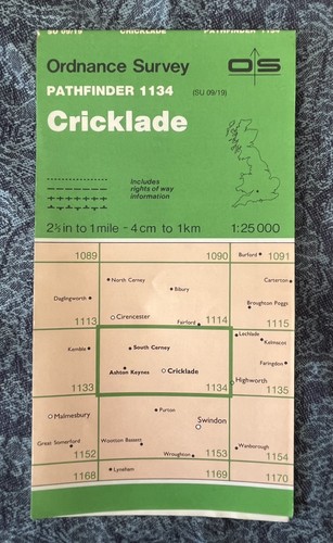Vintage pathfinder map 1134 - os,