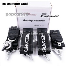 Black RECARO 4 Point 3" Racing Seat Belt Quick Release Seatbelt Snap-On Harness