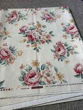 Vintage Shabby Chic Floral Rose Heavyweight Fabric 56” by 5 Yards (180”) Unused