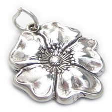 Poppy 2D sterling silver charm