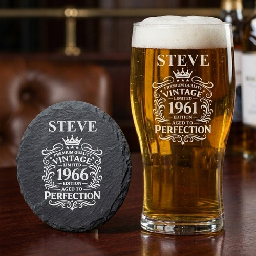 Vintage 1961 engraved pint - engraved,