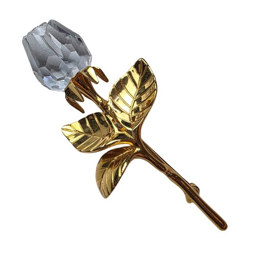 Swarovski crystal rose brooch - swarovski,