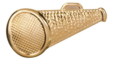 Gold finish metal cheer - gold,