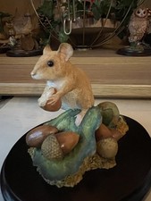 Country Artists Hand Crafted Painted 'Mouse Collecting Acorns Ornament Boxed