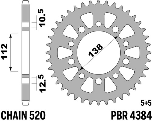 Pbr rear sprocket for honda - rear,