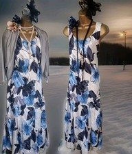 Roman blue white Silver floral