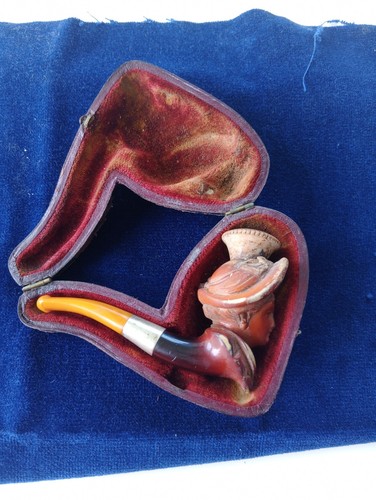 Antique carved meerschaum lady - carved,