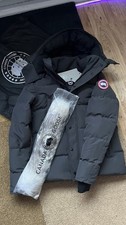 Canada Goose Jacket Mens Size S Grey Down Puffer Coat Fur Hood Full Zip