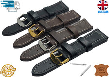 HANDMADE REAL LEATHER WATCH STRAP BAND BLACK BROWN TAN 18-20-22-24MM omega