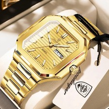 POEDAGAR Men’s Square Quartz