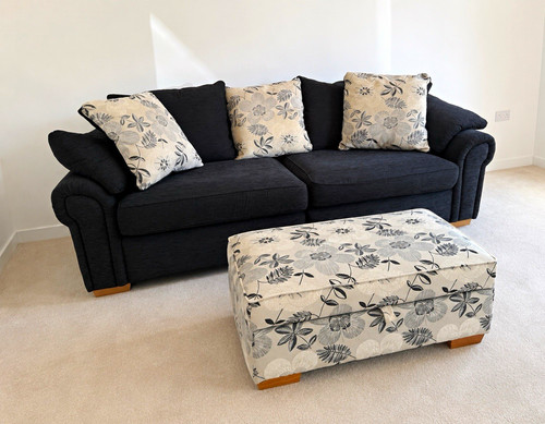 Black corduroy seater sofa - corduroy, 3
