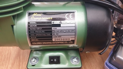 Mini compressor with airbrush - with,