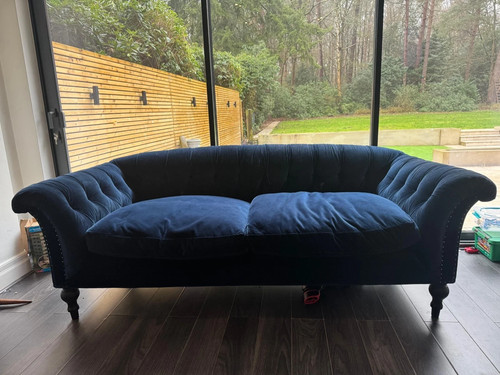 Sofa com designer blue - designer, velvet