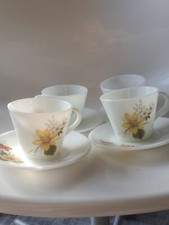4 X Cup Saucer Pyrex Set