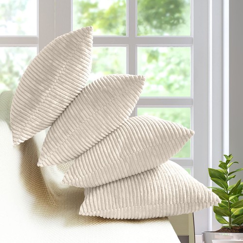 Corduroy filled velvet cushion - corduroy,
