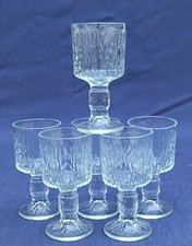 Retro Set of Six Ravenhead Siesta Small Glass Goblets - 10cm, 70ml