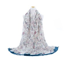  Japanese Bird Print Scarf