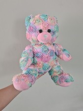 Build A Bear Pastel Multi Coloured Rose Bear Retired Valentines Love Moana Song