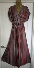 Vintage 1930s style Shimmery Pleated Evening Gown Christmas Party Size 12