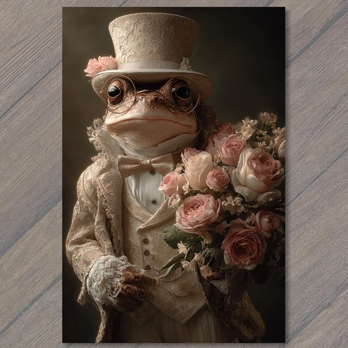 Art print fancy frog groom - art,