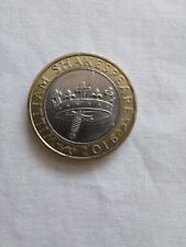  rare 2 pound coins circulated clean and shiny-William Shakespear-Crown /sword