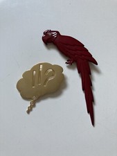 VINTAGE DANISH BUCH AND DEICHMANN BROOCHES X2 PARROT + SPEECH BUBBLE - CALDERARA