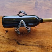 polished Horse shoe wine bottle holder / display Up-cycled used shoes
