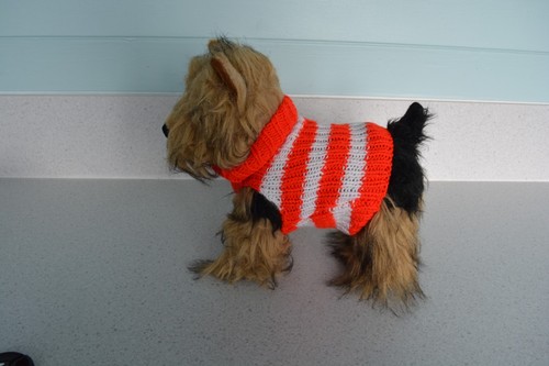 Hand knitted dog coat - 6",
