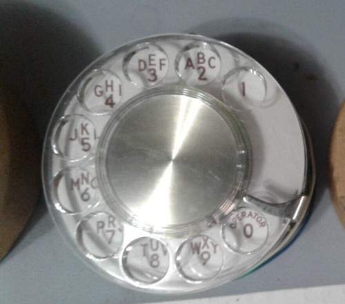 Vintage clear rotary phone - vintage,