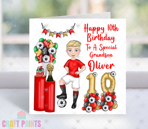 Personalised red football - red,