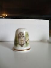 TCC M. J. PLEDGER OWL OAKLEY FIND CHINA THIMBLE SIGNED MJ PLEDGER